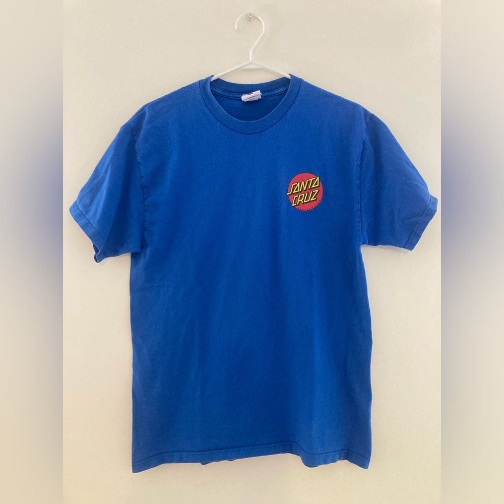 Santa Cruz Red and Yellow Logo on Blue Tee